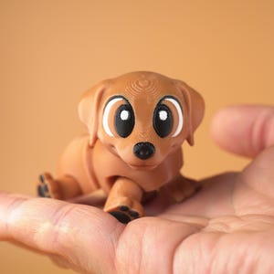 Geleed Labrador STL- en 3MF-bestand voor 3D-printen. Print op zijn plaats, Flexi Fidget Toy