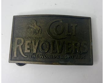 ヴィンテージ ベルトバックル 真鍮製 コルト リボルバー 右手用 ウエスタン カウボーイ イギリス