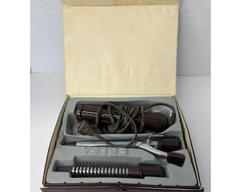 Estuche para rizador de pelo vintage Vidal Sassoon VS123 con accesorios y estilizador profesional