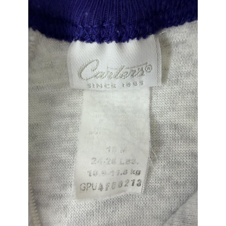 Vintage Carters Fleece Footed Sleeper Pajamas Gray Blue Soccer Bear 18M image 3