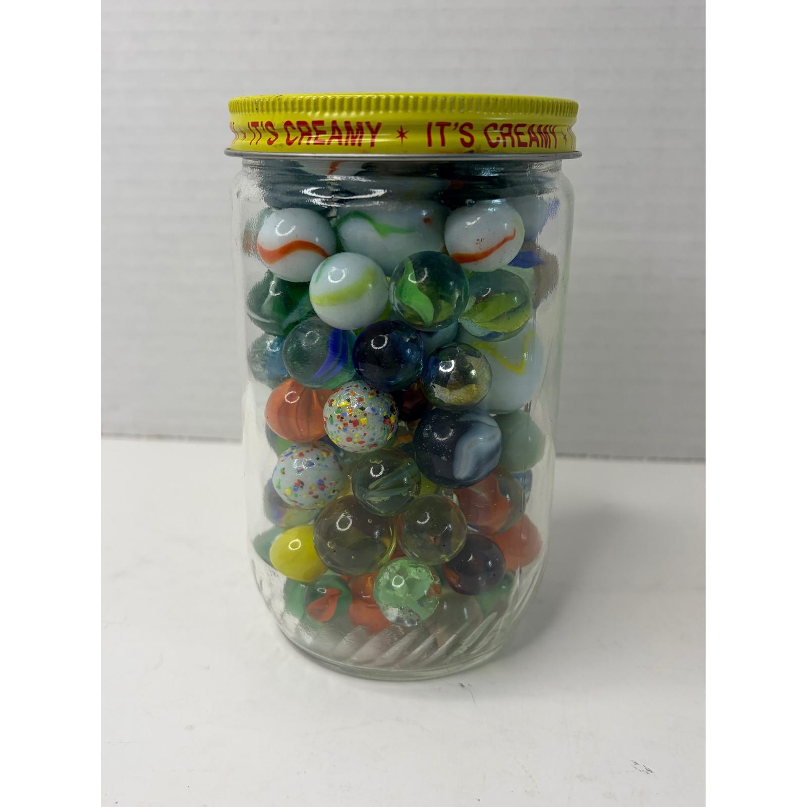 Lot De 160 Billes En Verre Œil De Chat - Boîte Métal, 3 Tailles, Design Rétro - Jeu Intérieur/Extérieur