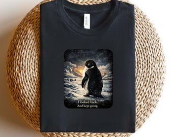 Penguin Graphic Tee, Motivational Animal Shirt, Minimalist Design