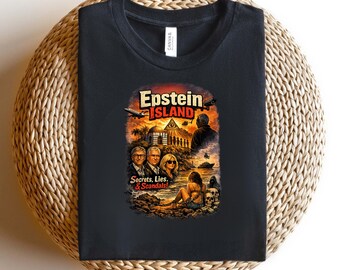 Camiseta gráfica con la teoría de la conspiración de la isla de Epstein, ropa de calle con sátira política