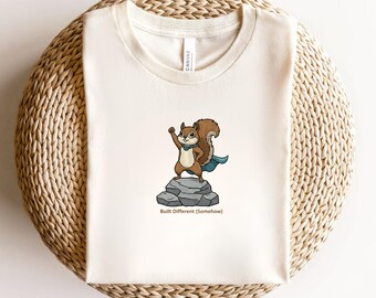 Funny Squirrel T-Shirt, Motivational Cartoon Graphic Tee, Unisex Gift