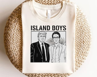 Camiseta gráfica Island Boys, camiseta de sátira política, ropa urbana retro