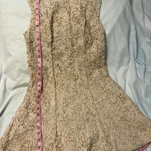Boho Free People Sleeveless Dress with lace overlay with raised pattern image 4