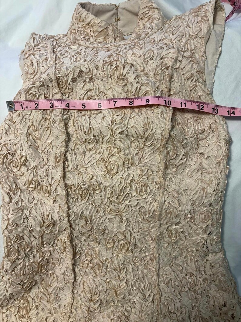 Boho Free People Sleeveless Dress with lace overlay with raised pattern image 5
