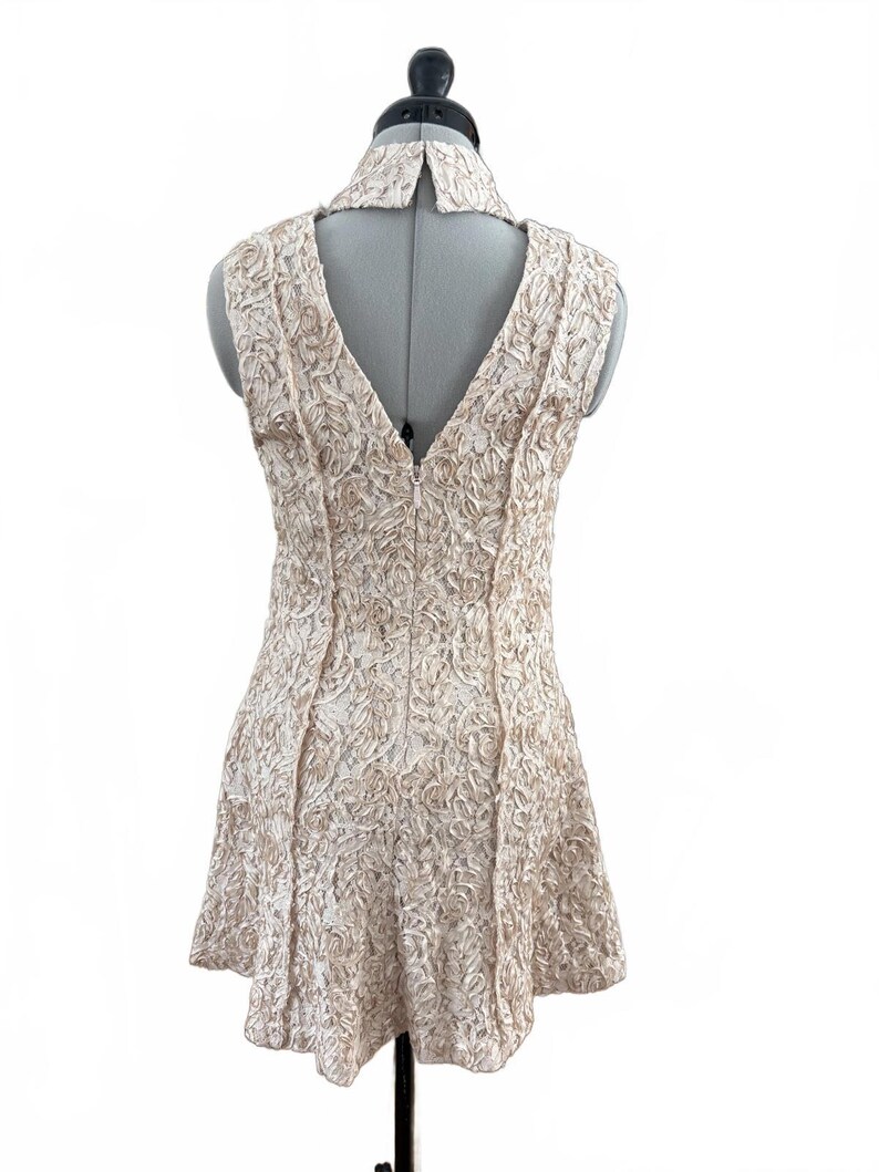 Boho Free People Sleeveless Dress with lace overlay with raised pattern image 2