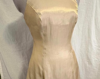 Vintage Halter Neck Mini Metallic/Gold niki originals size 4 Dress