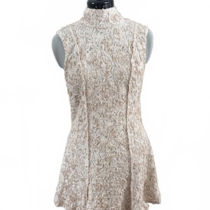 Boho Free People Sleeveless Dress with lace overlay with raised pattern image 1