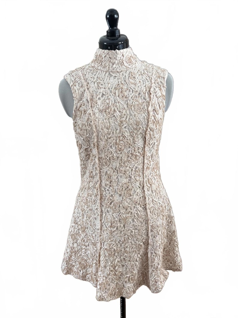 Boho Free People Sleeveless Dress with lace overlay with raised pattern image 1