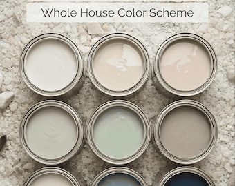 Sherwin Williams Sea Salt Color Palette Coastal Paint Colors Whole House Beach House Interior Design Guide Calm Spa Bathroom PDF Download