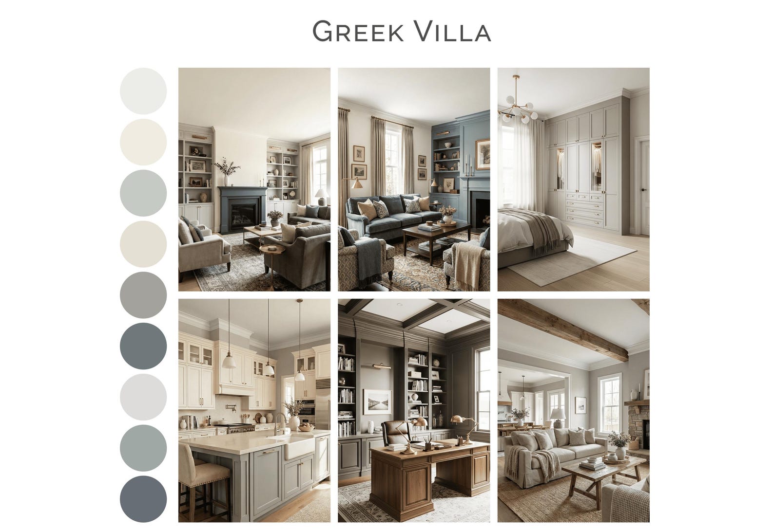 Sherwin Williams Greek Villa Paint Palette Cool White Neutral Whole ...