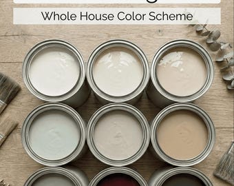 Sherwin Williams Modern Organic Neutral Paint Palette Whole House Interior Design Warm Greige Earthy Natural Colors Home Decor Guide PDF