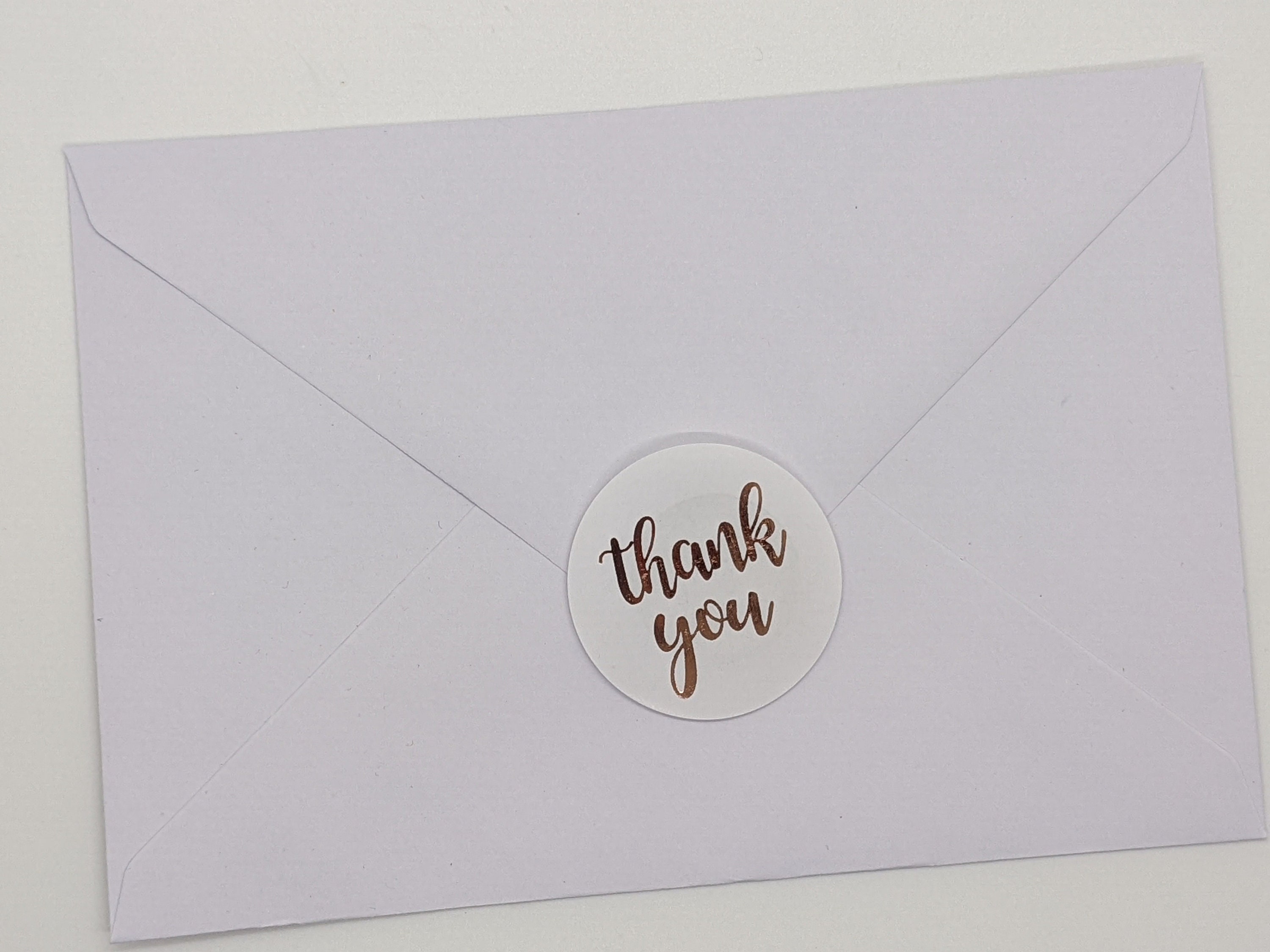 Thank You Stickers white and Rose Gold 1.5 - Etsy