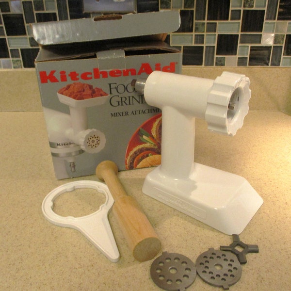 Kitchen Aid Food Grinder Attachment Model FGA Vintage 1990s Mixer Attachment, See Description for Models