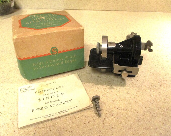 Singer Ball Singer Ball Bearing Pinking Attachment Vintage 1930s Low Shank Machines ...