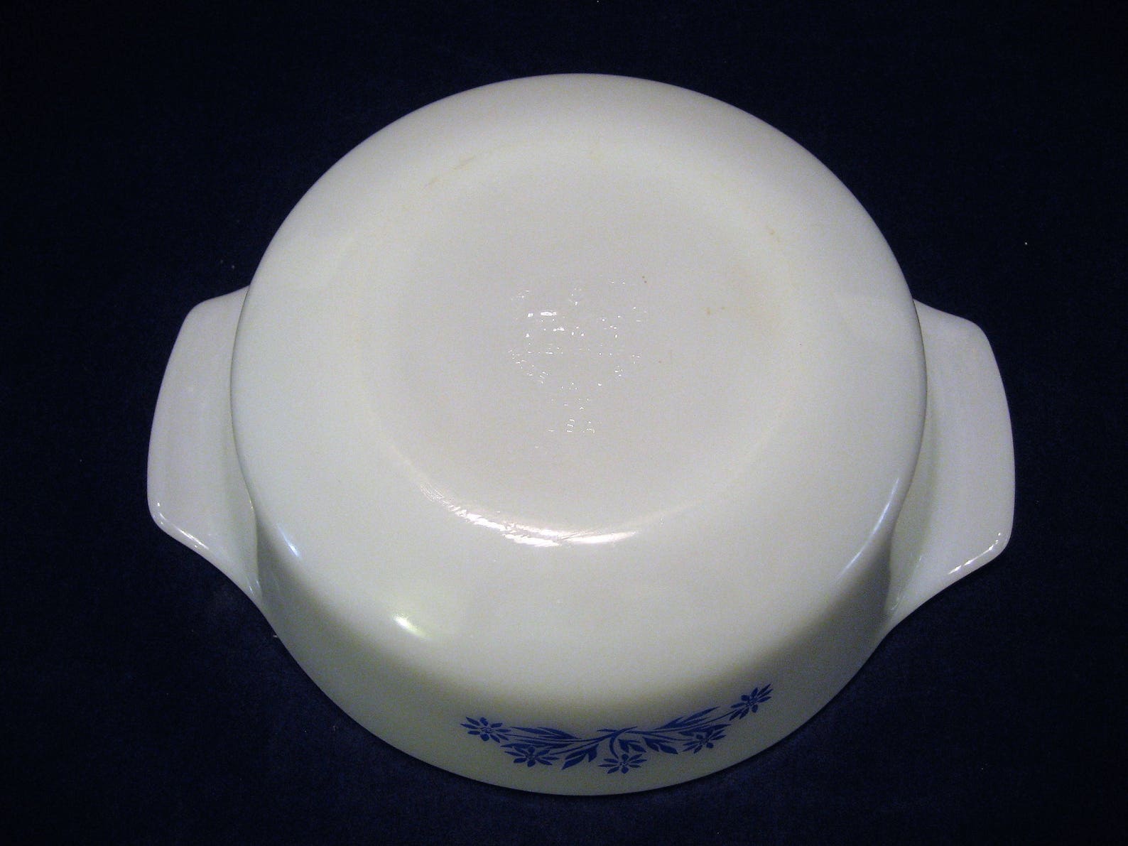 Fire King White Milk Glass with Blue Flowers 1 Qt Casserole Etsy