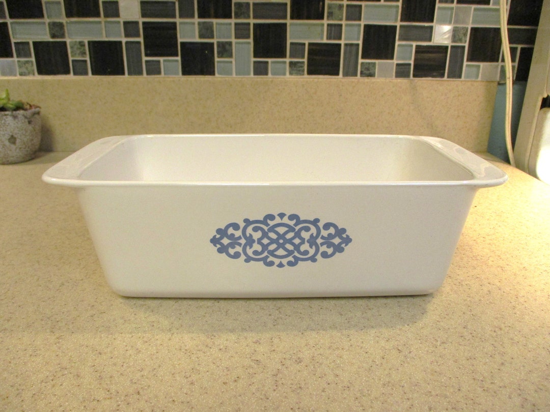 Corning Ware 2 Quart Shell Oil Blue Macrame Loaf Pan 9 by 5 by 3 ...