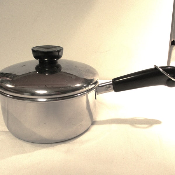 Revereware All Stainless Steel  1 Qt Saucepan  Vintage 1980s Revere Ware Saucepot Made in USA