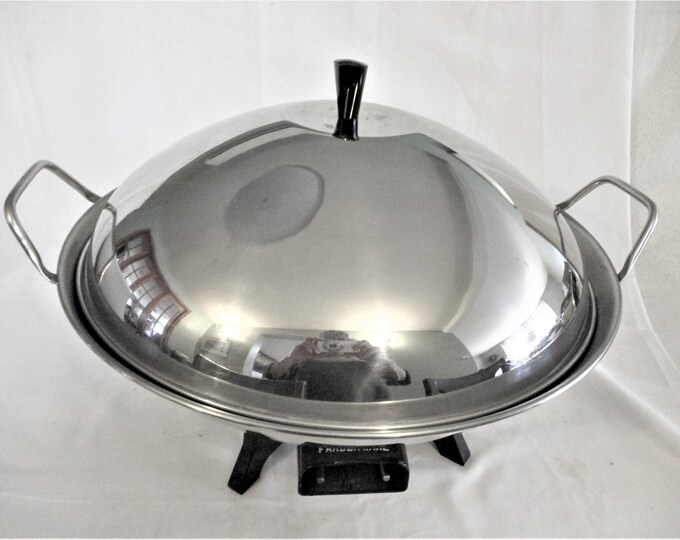 Farberware Electric Wok Model 303 Vintage 1970s Stainless Steel, Made