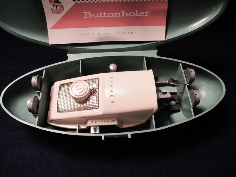 Buttonhole Maker Singer Buttonhole Maker, Sewing Machine Attachment With Green Plastic ...