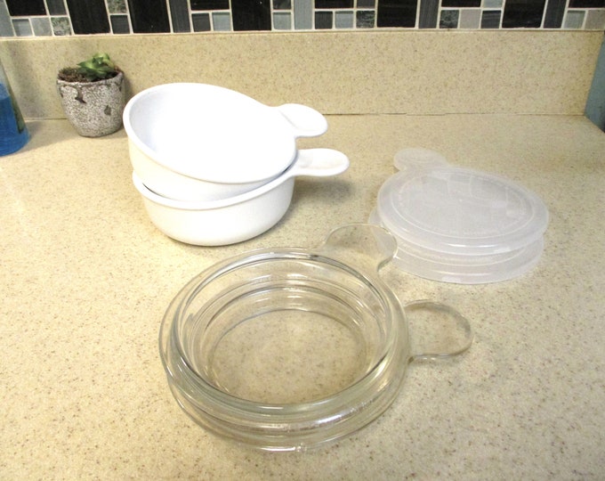 2 Corning Ware Grab It Bowls With Glass Lids and Plastic Etsy