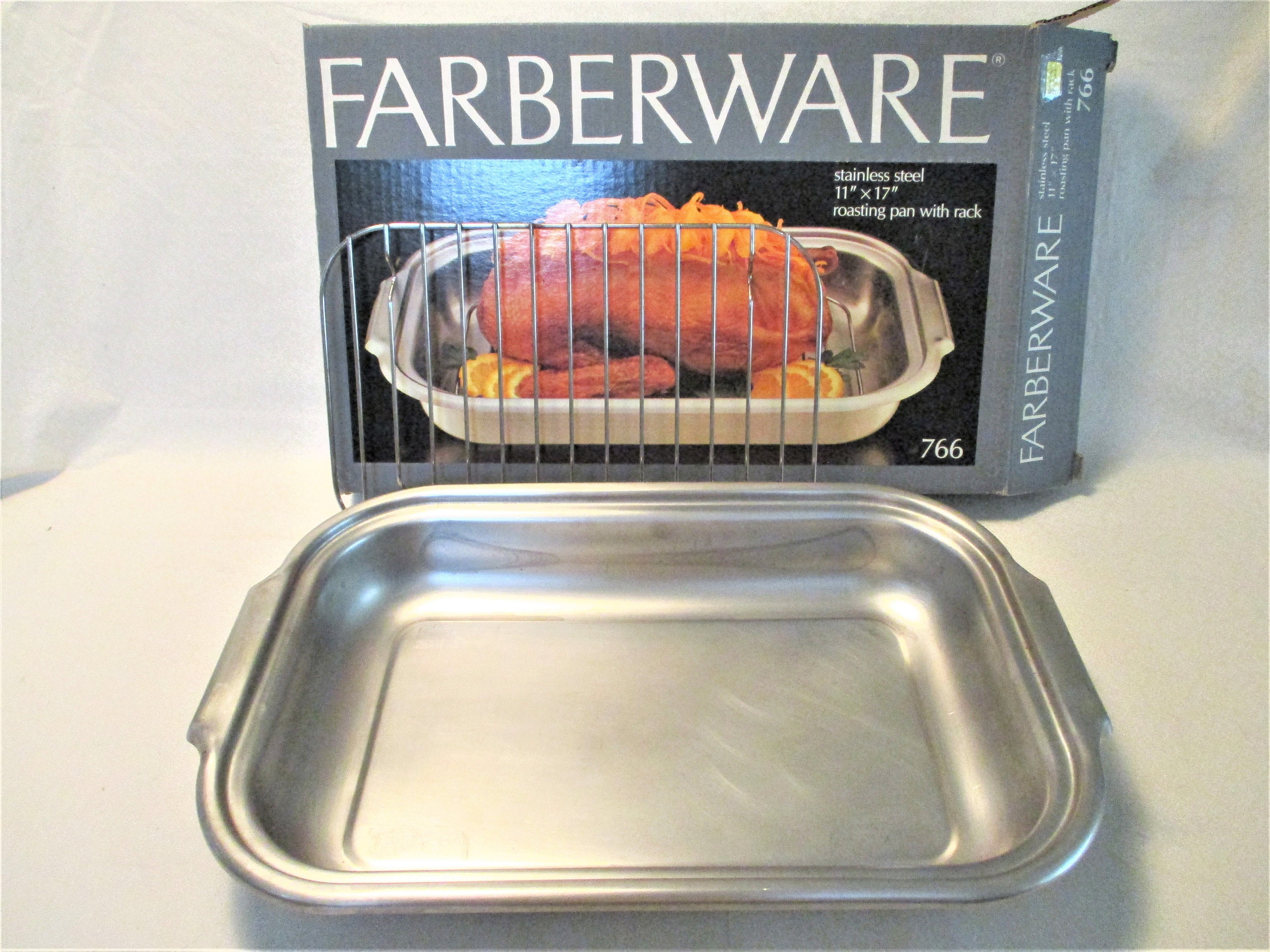 Farberware Open Roaster Stainless Steel With Rack Vintage 1970s 11 by 17 Etsy