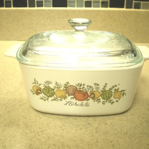 Corning Ware Spice of Life 1.5 Quart Square Casserole Dish with Lid Vintage 1970s Corningware P-1 1/2- B, Made in USA
