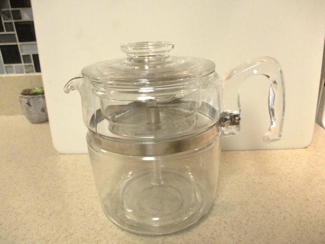 Pyrex Flameware 9 Cup Glass Stove Top Percolator 7759 Vintage Etsy