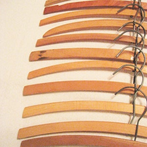 Set of 12 Wooden Clothes Hangers Vintage 1960s Closet Organization Vintage Wood Hangers image 5