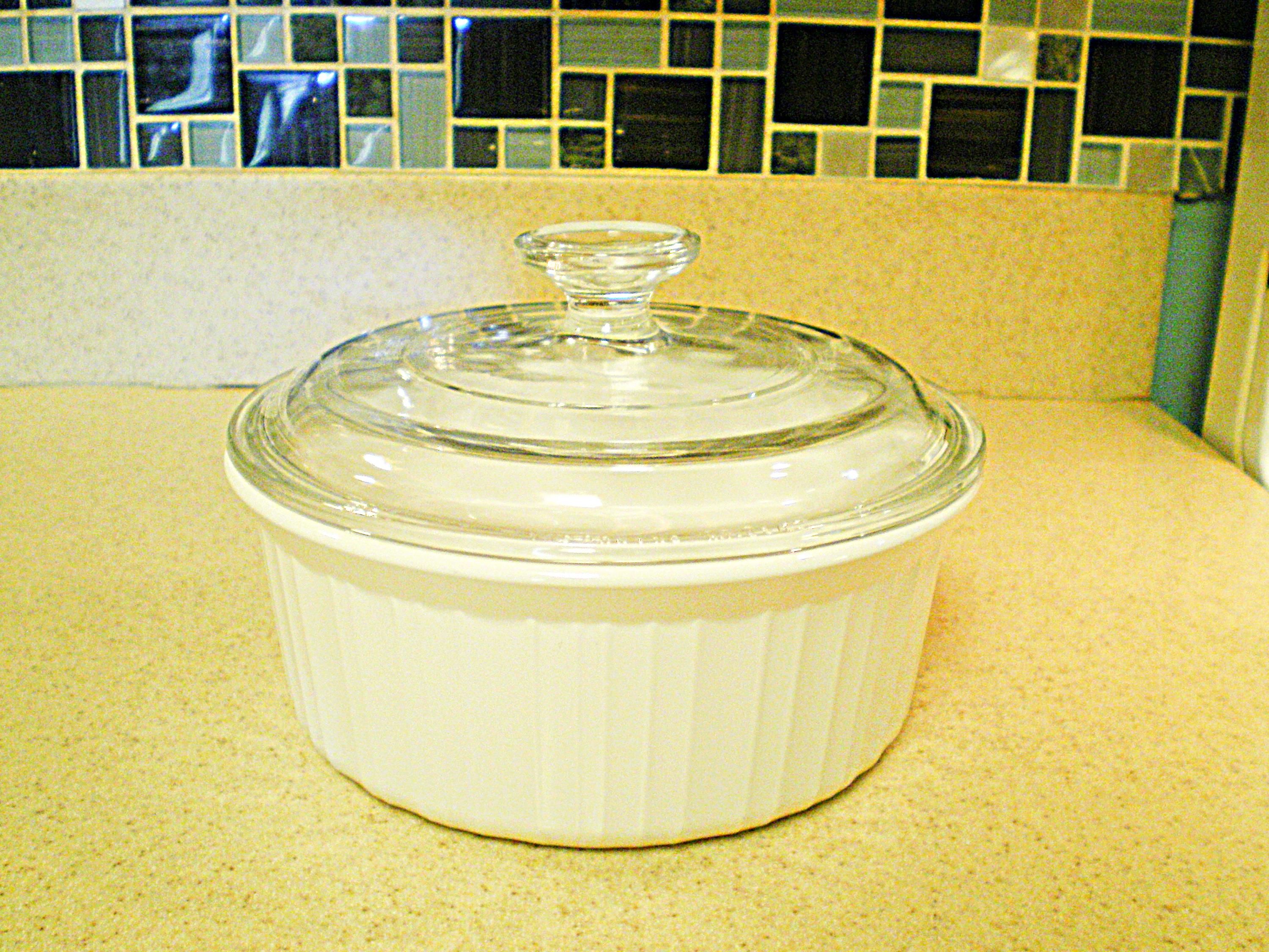 Corning Ware French White Quart Round Casserole With Lid