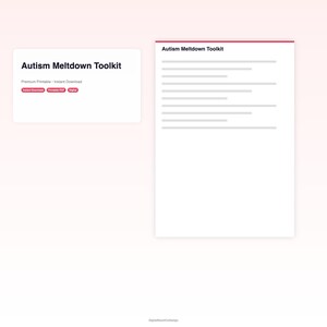Autism Meltdown Toolkit: Calm Down Strategies, Sensory Regulation, Visual Supports (Printable PDF)