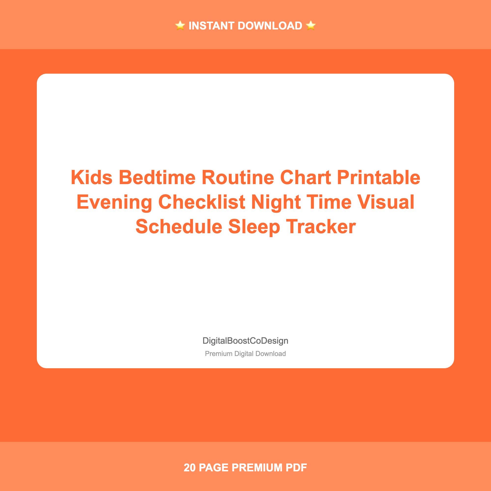 Night Time Visual Routine Printable Kids Bedtime Routine Chart Printable Evening Checklist Night Time ...