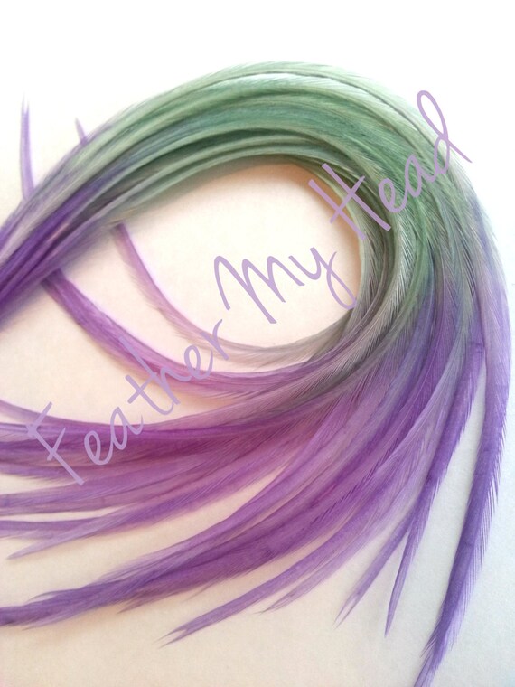 10 2 Tone Tie Dye Fade Feather Extensions Whiting Rooster Etsy
