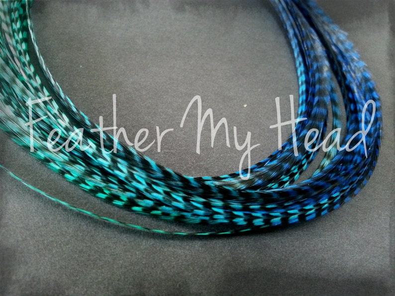 10 Ombre Tie Dye Fade Feather Extension Whiting Rooster Etsy