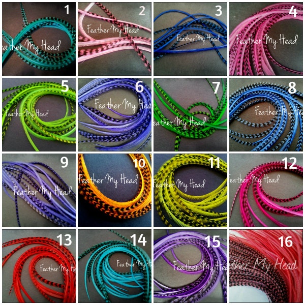 Feather Hair Extension(s) Long 9"-12" ( 23cm - 31cm) Premium Grade Pick Your Colors - Please Read Details