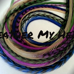 16 Piece Whiting Super Euro Hair Feather Extension Boho Collection Purple Haze Mix