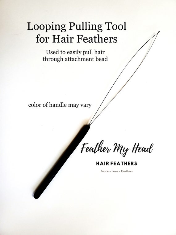 Loop Pulling Tool Needle for Hair Feathers Tool to Assist in Pulling Hair  Through Feather Extensions Attachment Bead 