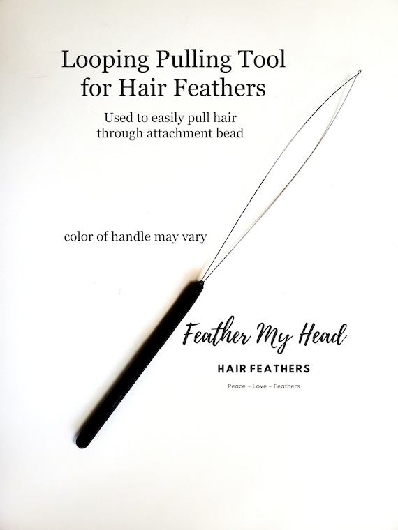 Loop Pulling Tool Needle for Hair Feathers Tool to Assist in Pulling Hair  Through Feather Extensions Attachment Bead 