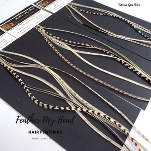 Natural Color Hair Feather Extensions. Long Lengths and Hair Feather Kit Available - Island Girl Mix