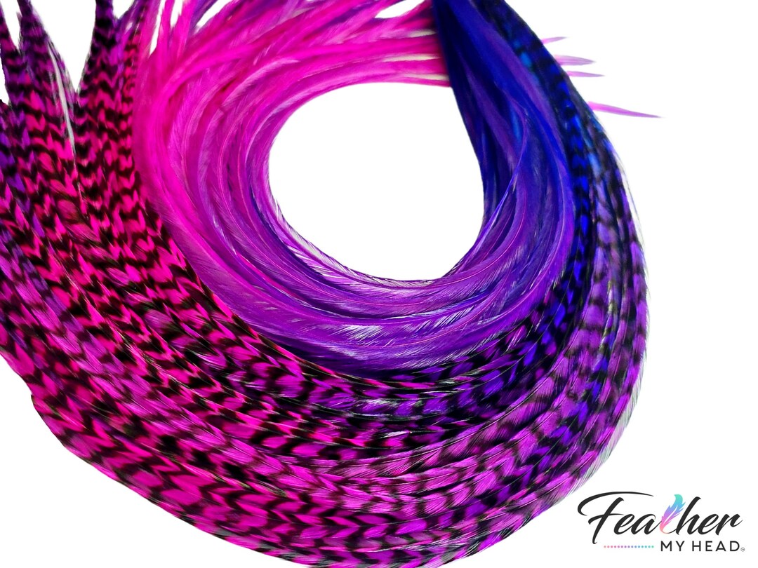 Feather Hair Extension Kit, 6 Real Feathers Multiple Colors on One