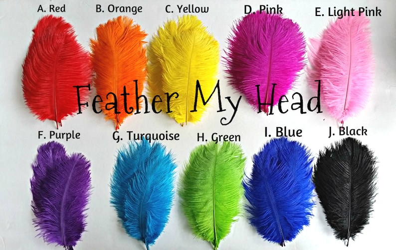 Ostrich Feathers 5 Pc 68 Long 2.36-3.14cm Pick Your Color image 1