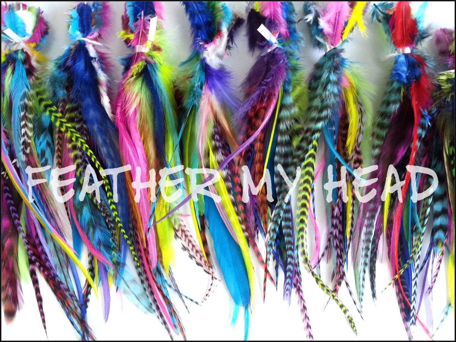 Feather Hair Extensions, Feather Hair Extensions, 100% Real Rooster  Feathers, Long Pink, Purple, Blue Colors, 20 Feathers with 20 Silicone  Microlinks and loop tool