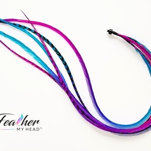 Feather Hair Extension Kit, 6 Real Feathers - Multiple Colors On One Feather - 6 Feathers with Optional Hair Feather Kit - Summer Breeze