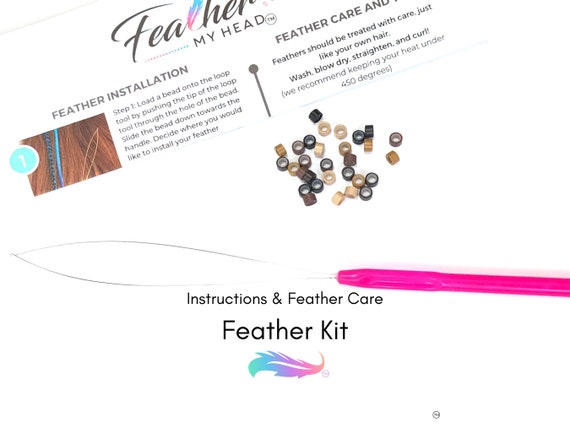 Rainbow Feather Hair Extension Kit 1 Real Feathers in Lengths - Etsy