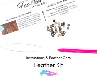 Feather Hair Extension Kit: Micro Beads & Loop Tool (Pliers Not Included)