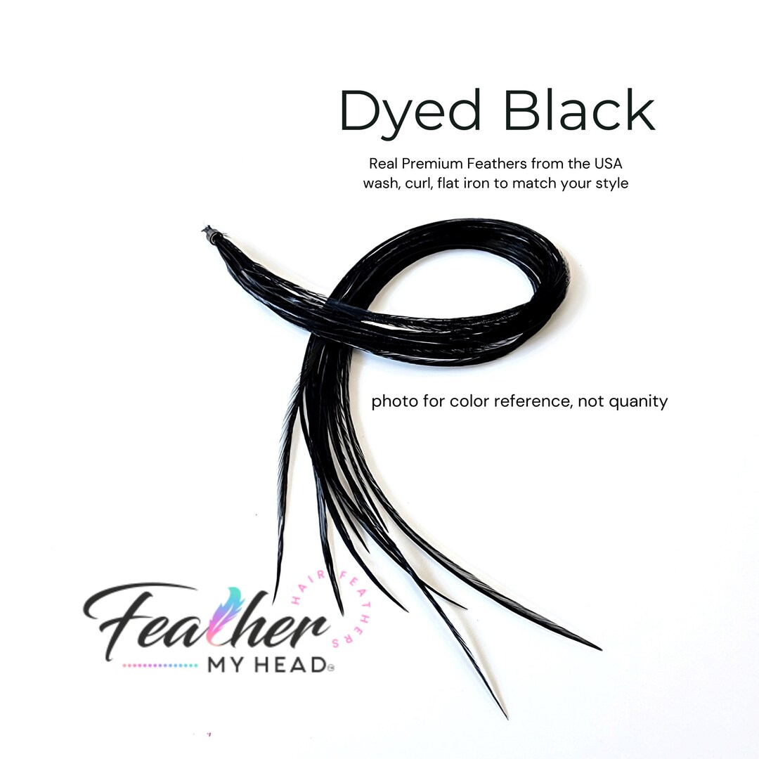 Black Hair Feather Extensions. 1 Feather Long Lengths and Etsy