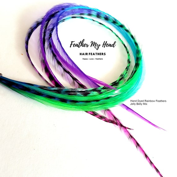 Feather Hair Extension Clip in Purple Tones and Grizzly, Feathers,  Extensions, Festival Hair, Lilac, Kit, Piece, Weft, Accessories, Colour -   Israel