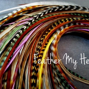 Tie Dye Feather Hair Extensions, 100% Real Rooster Feathers, 20 Long Thin  Loose Individual Feathers, By Feather Lily